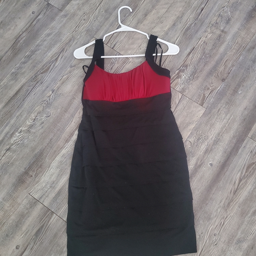 Black and Maroon Dress